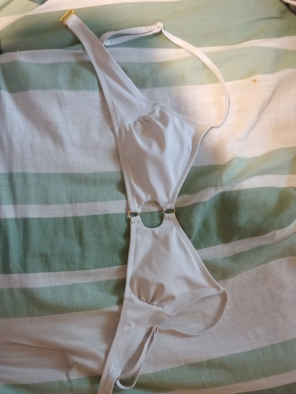 BRAND NEW Wild Fable Cream One-Piece Swimsuit with Ring Accent